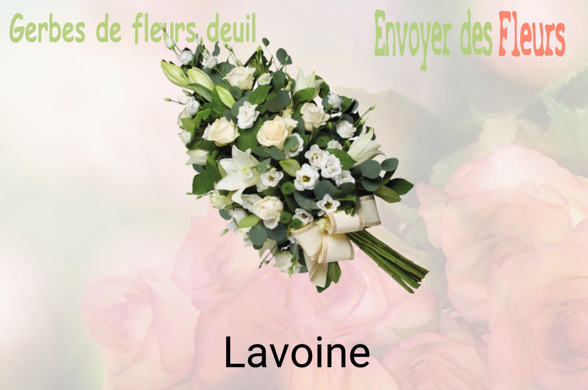 Gerbe de fleurs de deuil livrée à Lavoine